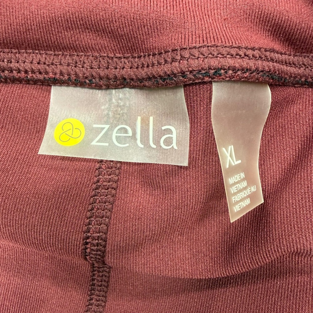 Zella Womens XL Burgundy Spice Active Skort Built-in Shorts Zipper Pocket NEW - Picture 6 of 8